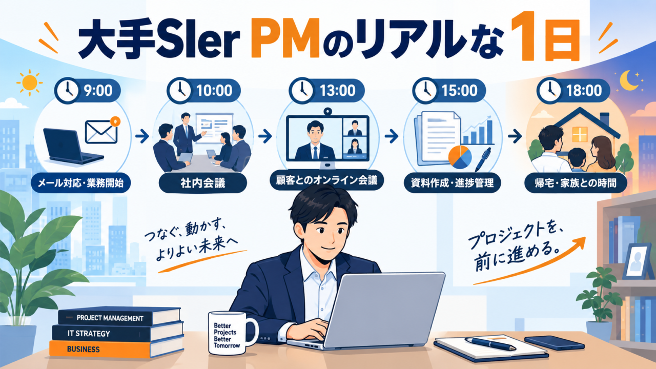 大手SIerのプロジェクトマネージャーの1日のタイムスケジュール