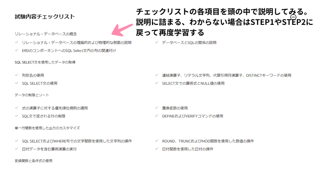 Oracle公式チェックリストの解説