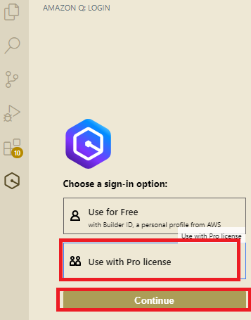 ログイン画面でPro licenseを選択