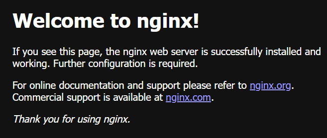 Welcome to nginx!が表示される
