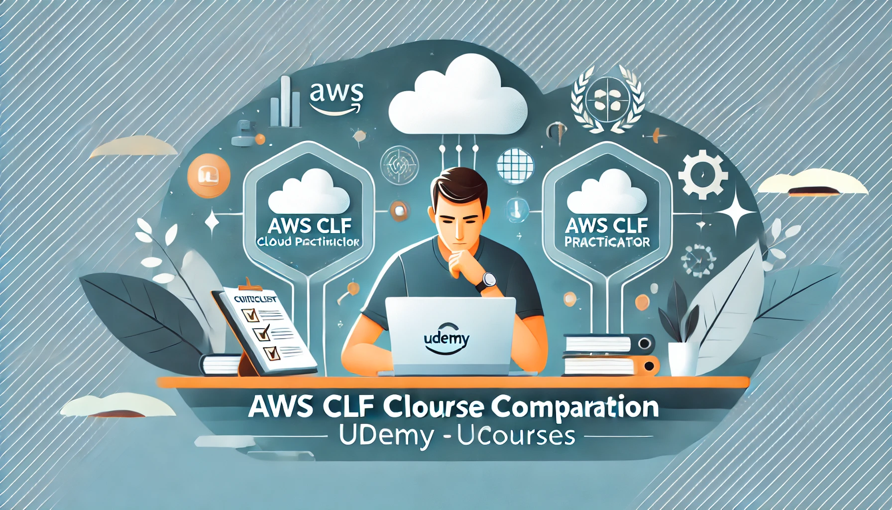 AWS CLF学習に最適なUdemy講座：おすすめコースを比較サムネイル