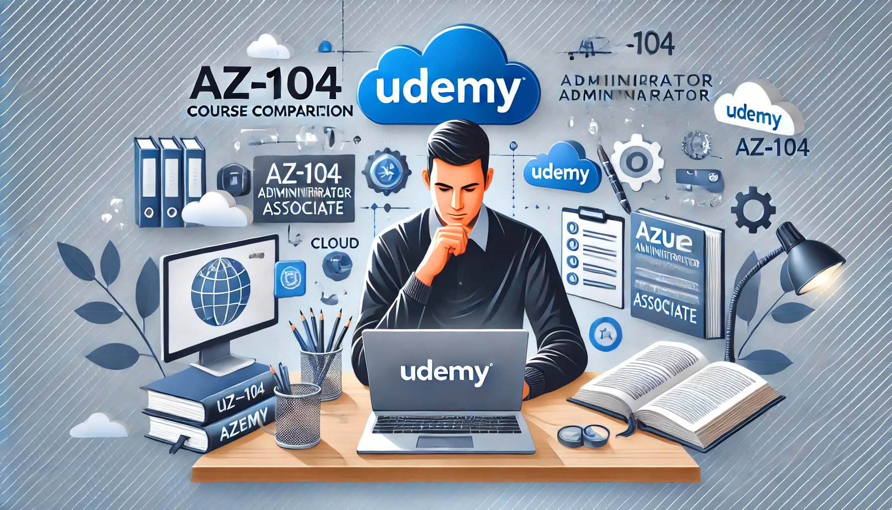 AZ-104学習に最適なUdemy講座：おすすめコースを比較(Azure Administrator Associate)サムネイル