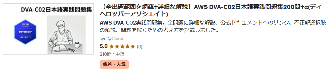 【全出題範囲を網羅+詳細な解説】AWS DVA-C02日本語実践問題集200問+α(ディベロッパーアソシエイト)