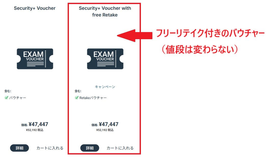 フリーリテイク付きバウチャー
