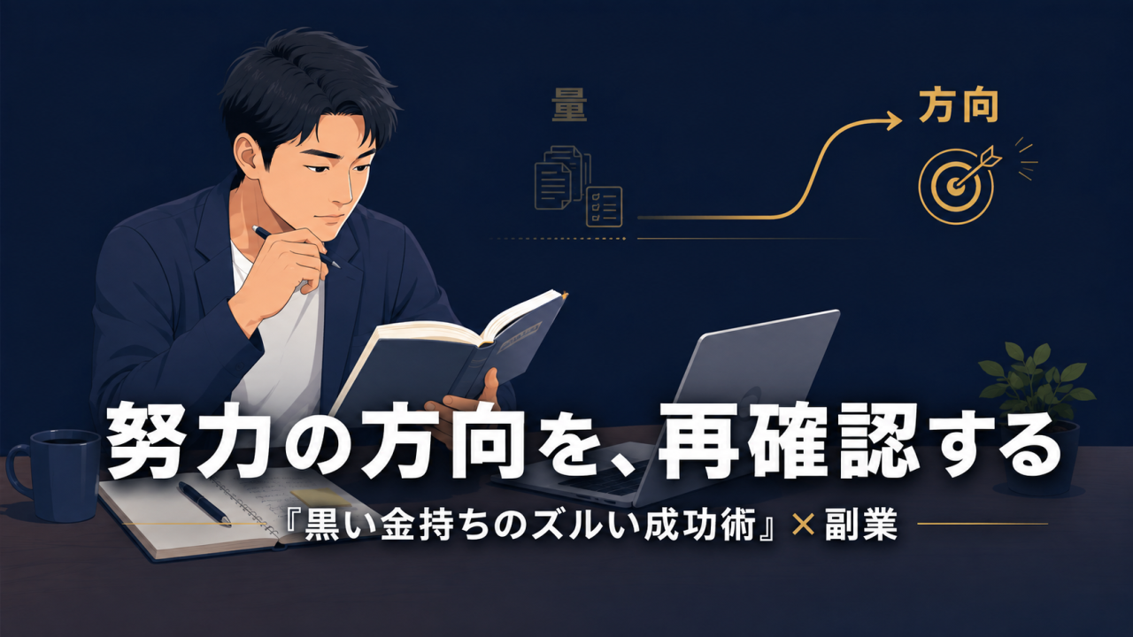 努力の方向を、再確認する『黒い金持ちのズルい成功術』×副業
