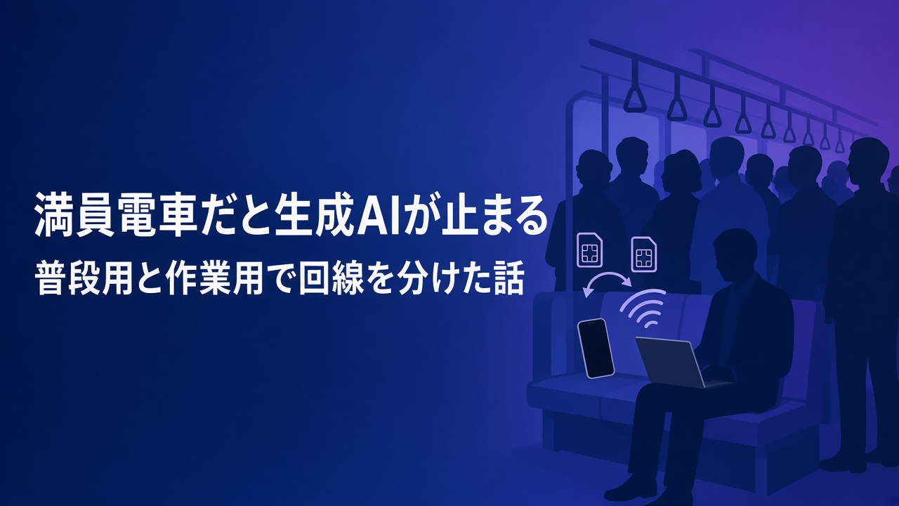満員電車だと生成AIが止まる 普段用と作業用で回線を分けた話